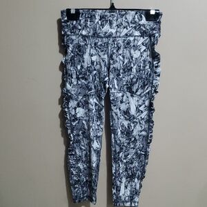 Calvin Klein Black and Gray Abstract Performance  Quick Dry Leggings Size S